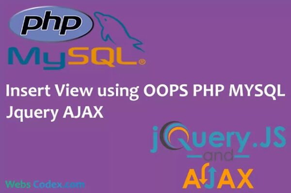 Insert or Add View and Edit using OOPS CRUD System with PHP Jquery AJAX and MySQL