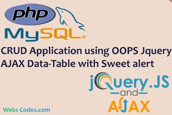 PHP crud application using oops method with jquery and data table sweet alert message