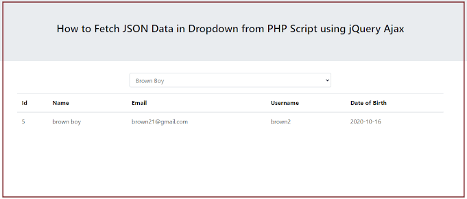 How to Get JSON Data from PHP Script using jQuery Ajax