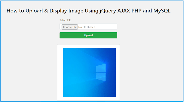 How to Upload & Display Image Using jQuery AJAX PHP and MySQL