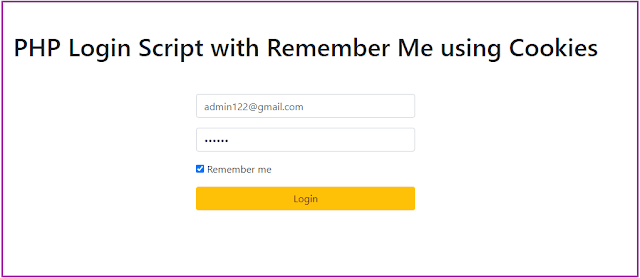 PHP Login Script with Remember Me using Cookies