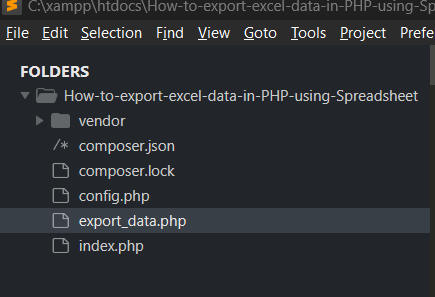 How to Export excel data from Database in PHP using Spreadsheet